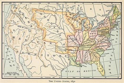 Map Of The United States In 1830 Photograph By Everett - Printable Map Of The US