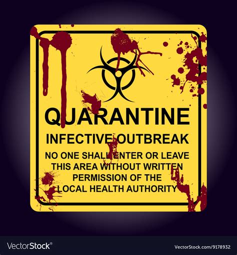 Sign of infected area quarantine zone Royalty Free Vector