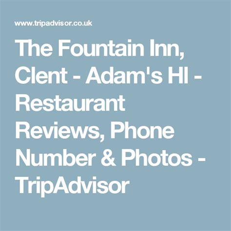 The Fountain Inn, Clent - Adam's Hl - Restaurant Reviews, Phone Number & Photos - TripAdvisor ...