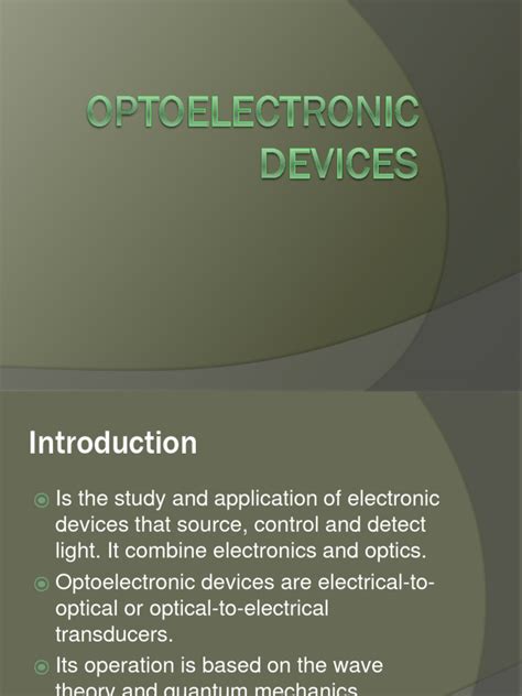 Optoelectronic Devices | PDF | Light Emitting Diode | Laser Diode