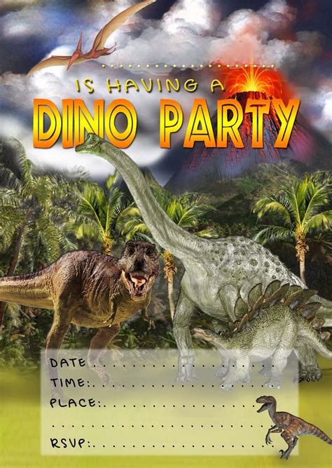 FREE Kids Party Invitations: Dinosaur Invitation