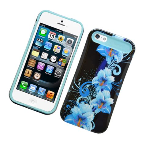 iPhone 5S Case, iPhone SE Case, by Insten Night Glow Flowers Jelly Plastic/Silicone Case Cover ...