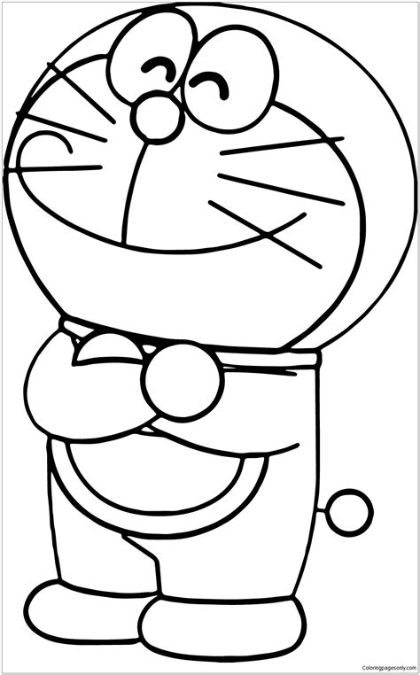 Happy Doraemon 1 Coloring Page - Free Printable Coloring Pages