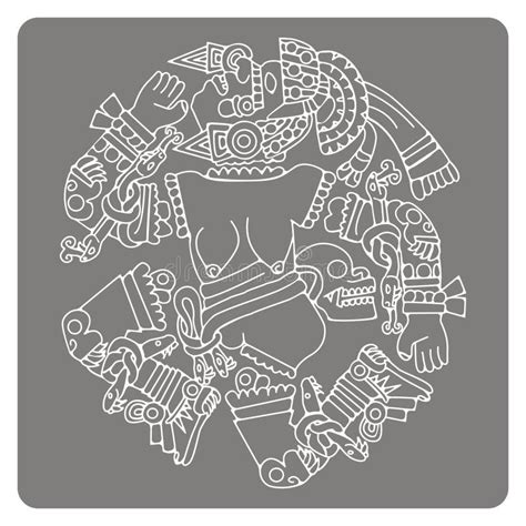 Aztec Sun and Moon stock vector. Illustration of icon - 20395798