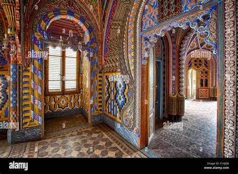 Moorish style palace interior architecture of 1001 Arabian nights with fantasy decoration Stock ...