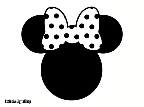 Minnie Mouse Head SVG Mouse SVG Cut File Digital Download - Etsy