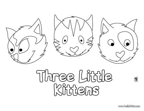 Three Little Kittens Coloring Page - Coloring Home