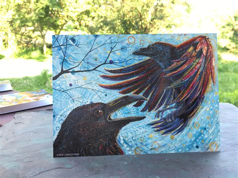 Raven Spirit Animal Greeting Card - Larissa Davis is The Soul Path Artist