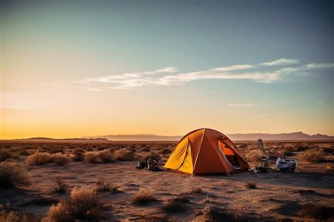 Premium AI Image | Camping in the Desert Wilderness