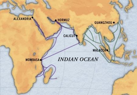 Map Of Indian Ocean Trade Route | History timeline, History, Indian ocean