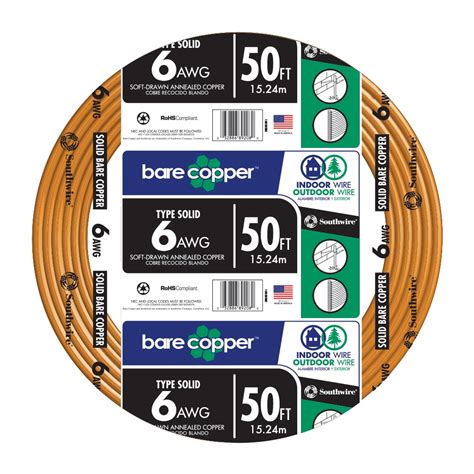 50 Foot Long 6 Gauge Wire Ground Wire at Lowes.com