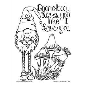 Spring Gnome Coloring Pages