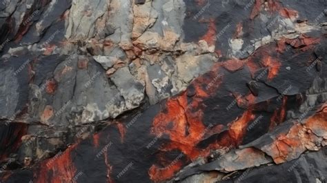 Premium AI Image | A lava flow from the volcano is seen in this image.