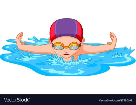 Swimmers during swimming for sport competition Vector Image | Swimming ...