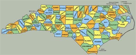 Map of North Carolina Counties - Free Printable Maps