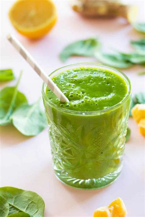 Healthy Green Mango Smoothie with Ginger [Vegan] - Smoothies - always use butter