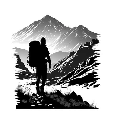 mountain hiker silhouette 21822660 Stock Photo at Vecteezy