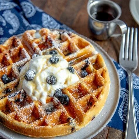 Easy Blueberry Waffles from Scratch - Kylee Cooks