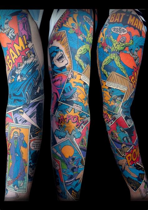 Superhero Sleeve. This looks amazing! Tattoos 3d, Marvel Tattoos, Cartoon Tattoos, Great Tattoos ...