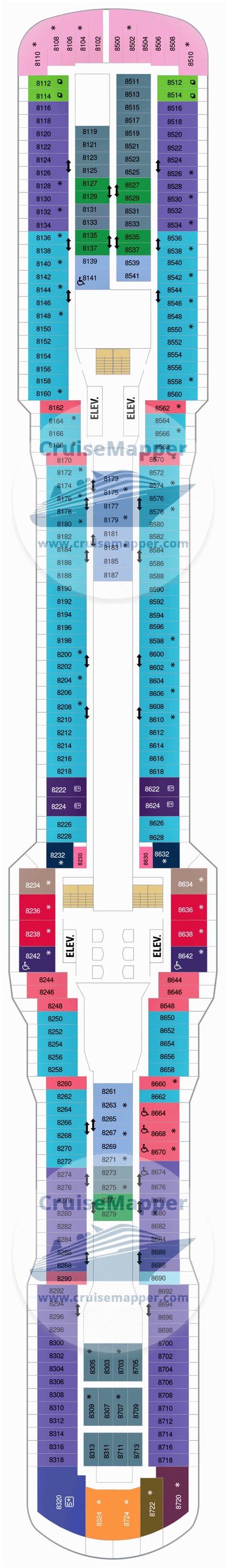 Anthem of the Seas deck 8 plan | CruiseMapper