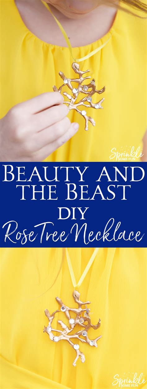 diy Beauty and the Beast Rose Tree Necklace • Sprinkle Some Fun