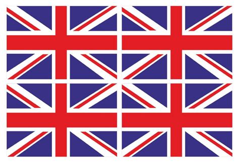 4 Pcs of Union Jack British UK Flag Motif Vinyl Car Bike Sticker Decals each 90x60mm