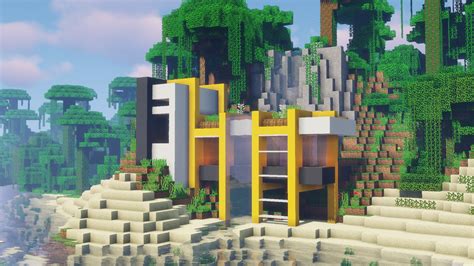 Jungle Modern House I made. : r/Minecraft