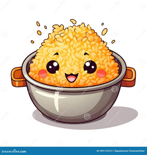 Illustration of a Bowl of Egg Fried Rice in Cartoon Style. Stock ...