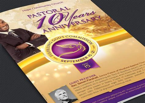 Clergy Anniversary Service Program Template | Inspiks Market | Program template, Pastor ...