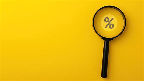 Percentage Sign Under Magnifying Glass On Pink Background, Magnifying ...