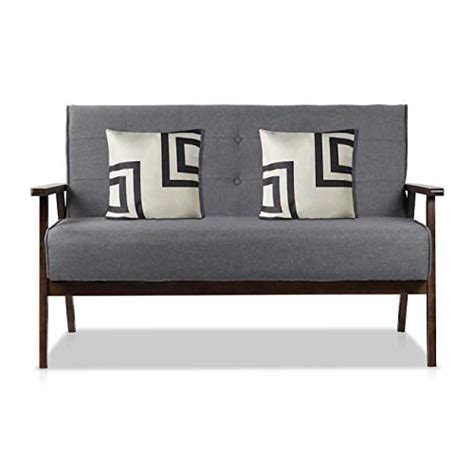 AODAILIHB Modern Fabric Upholstered Wooden 2-Seat Sofa, Sleek Minimalist Loveseat, Sturdy and ...