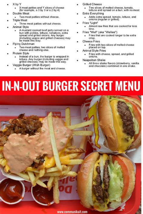 In-N-Out Burger Secret Menu | Fast food menu, In and out burger, Secret menu items