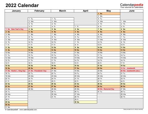 2022 Calendar Printable