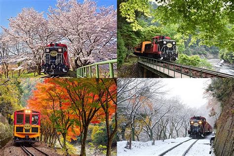 Sagano Romantic Train, Sightseeing Train in Kyoto, Japan