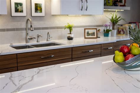 Calacatta Laza Quartz Kitchen Countertops - Premier Granite & Stone