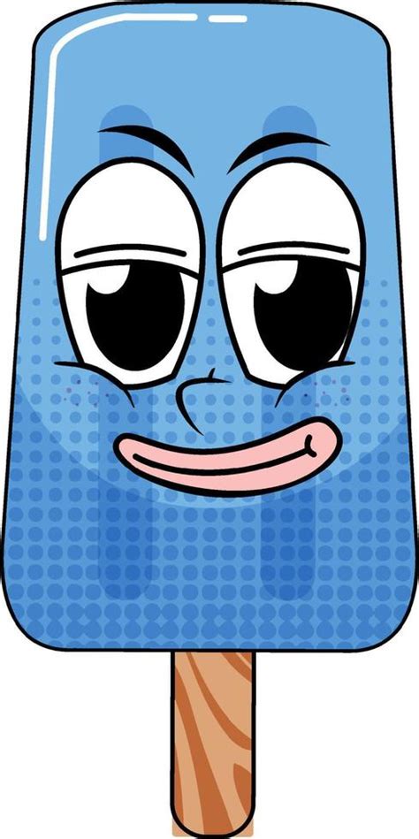 Blue popsicle with happy face 6891773 Vector Art at Vecteezy