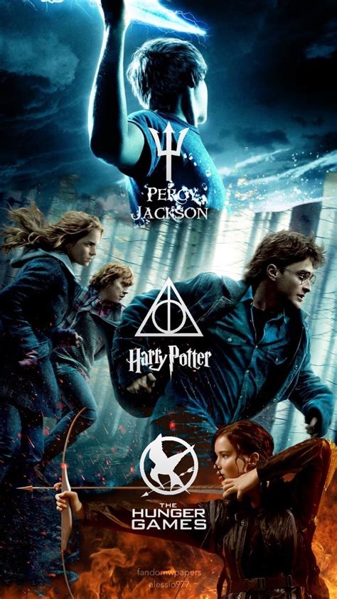 Multi fandom Wallpaper (Percy Jackson, Harry Potter and The Hunger Games) | Jogos vorazes, Sagas ...