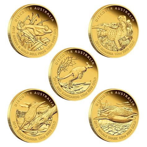 2012 Discover Australia 1/25oz Gold Set 5 1/25 ounce