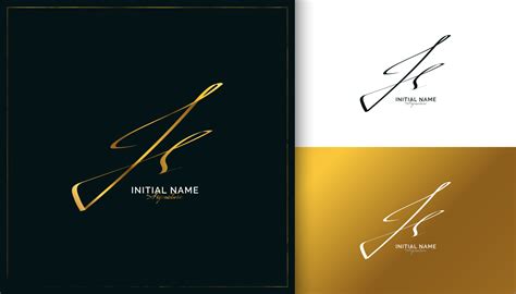 JS Initial Signature Logo Design with Elegant Gold Handwriting Style. Initial J and S Logo ...