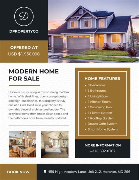 Free Modern Home for Sale Real Estate Flyer Template - Venngage