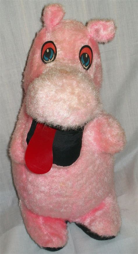 Vintage Stuffed Animal PLUSH Pink HIPPO SUPERIOR Toy & Novelty