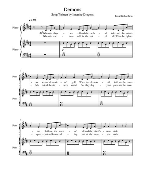 Demons Sheet music for Piano (Piano Duo) | Musescore.com