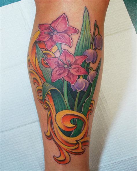 Flowers and Flourish Tattoo by joshing88 on DeviantArt