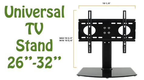 Black/Glass Universal TV Stand & Wall Mount Combo 2632B for Flat Panel ...