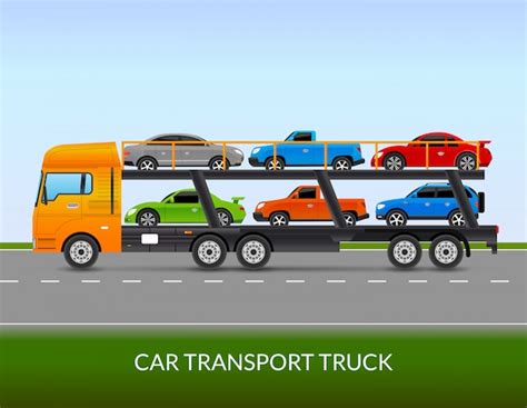 Free Vector | Car Transport Truck Illustration