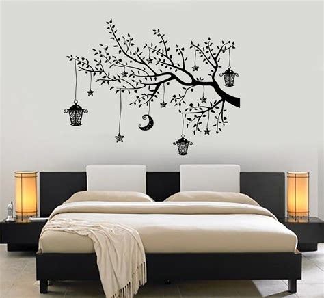 Wall Decal Branch Tree Moon Lantern for Bedroom Vinyl Sticker Mural Art 1446dz - Etsy | Bedroom ...