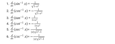 Differentiation Formula for Trigonometric Functions