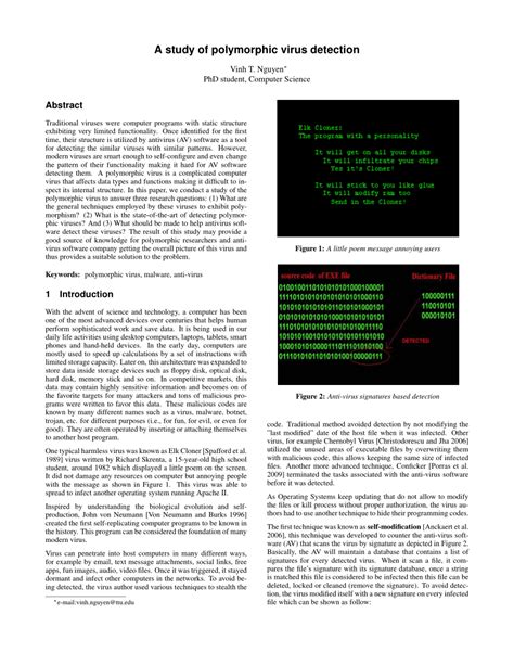 (PDF) A study of polymorphic virus detection