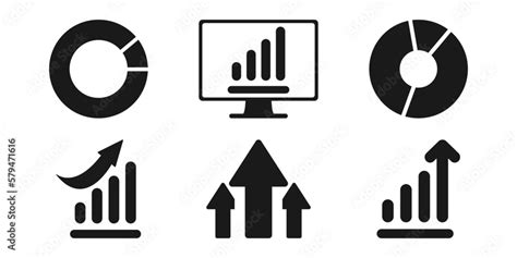 Growth, graph vector icon set Stock Vector | Adobe Stock