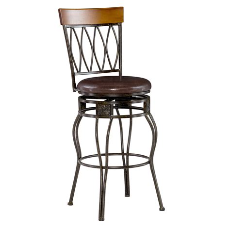 Linon Four Oval Back Bar Stool, Brown, 30 inch Seat Height - Walmart ...